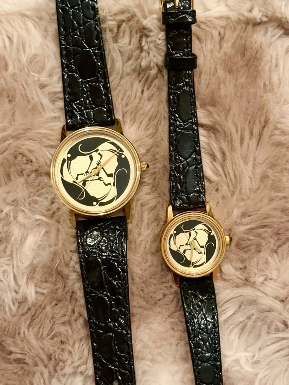 Crow Raven Gold tone Jewelry Dark Academia Black Leather Watch